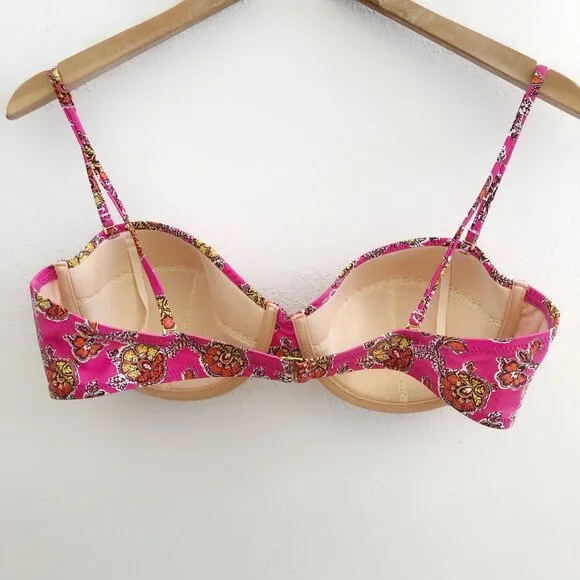 J. CREW High Rise Full Coverage Bikini Set In Ratti‎ Pink Size 38C/L - Picture 3 of 14